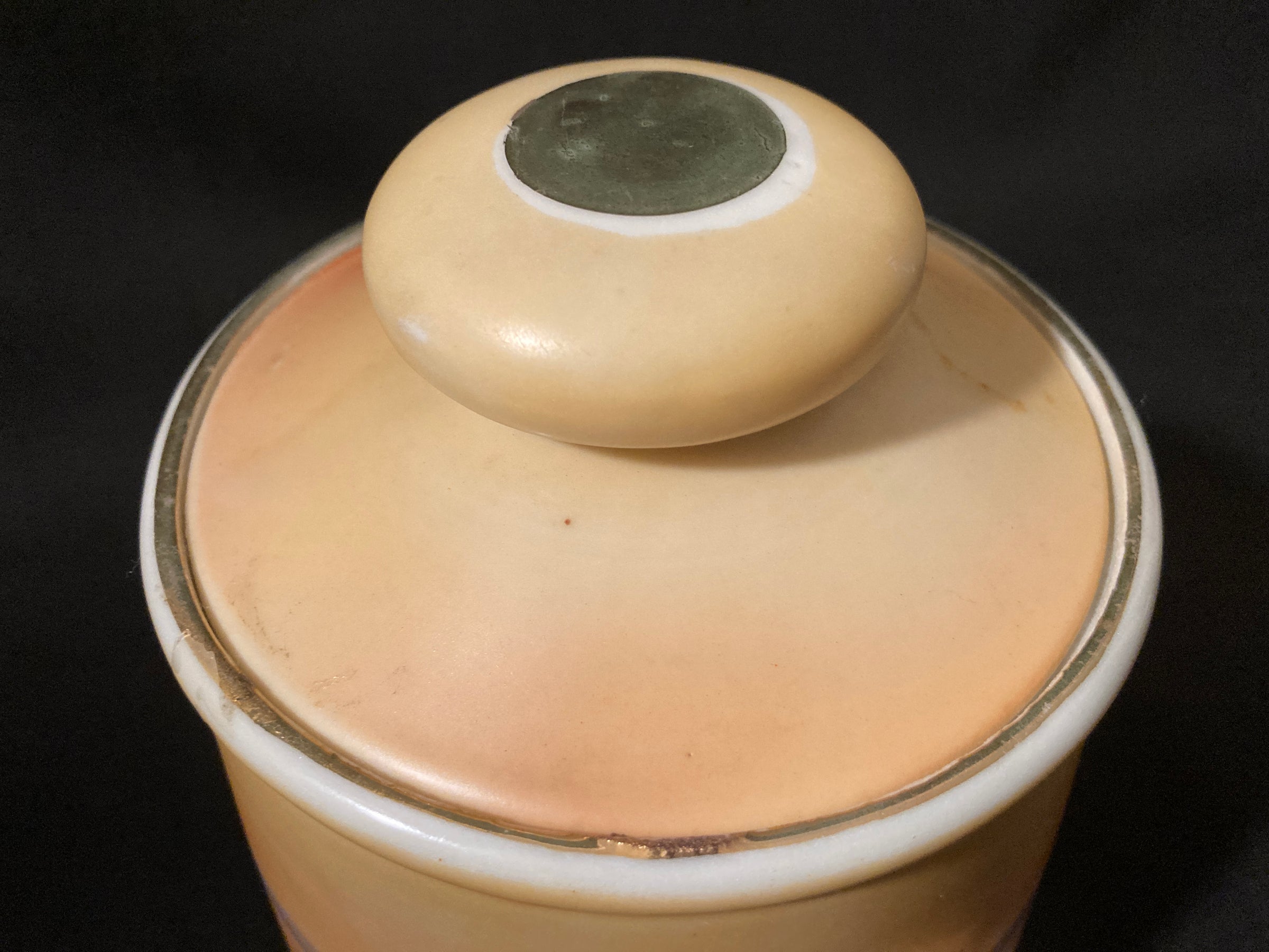 antique tobacco jar with lid Antique JE-OH Nippon Tobacco Jar with Lid